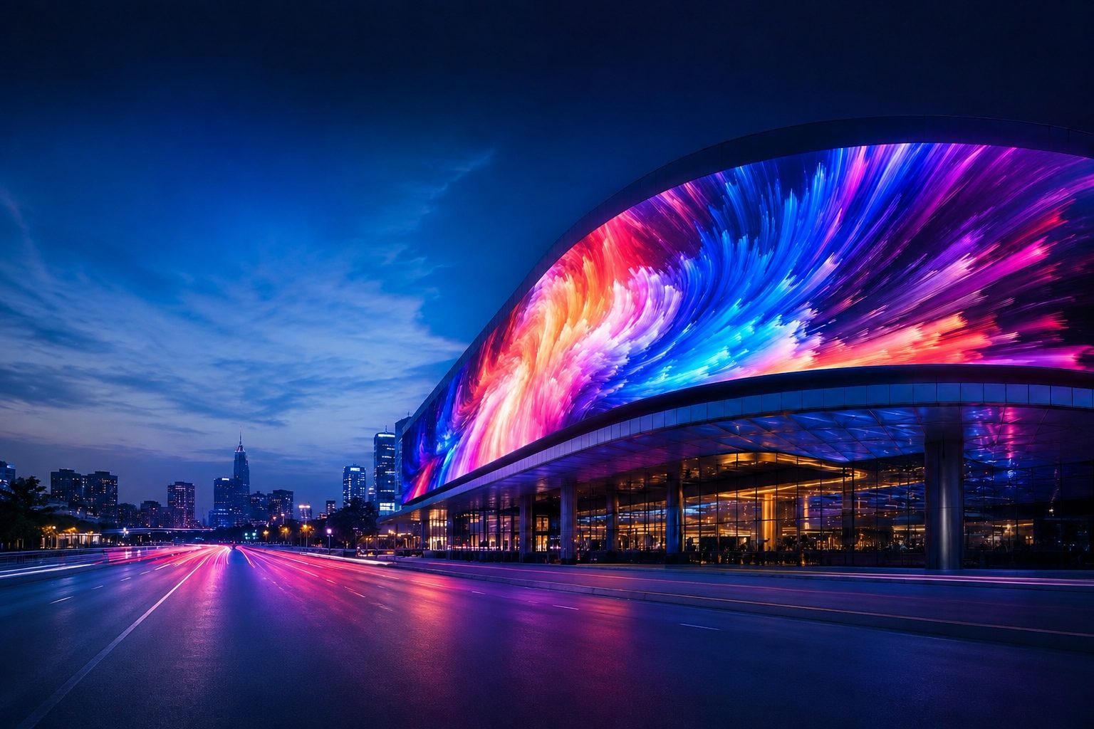 LED фасада на модерна сграда